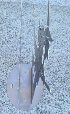 Preview: Gartendeko - Hexe auf Besen in 3D