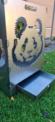 Preview: Feuertonne mit Pandamotiv